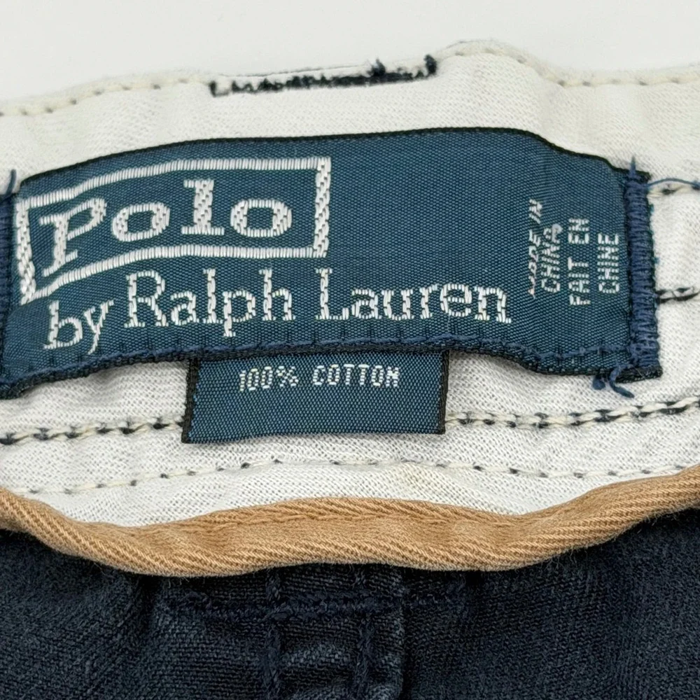 Polo Ralph Lauren Cargo Shorts Mens 42 Navy Blue Classic Polo Chino Cotton Twill